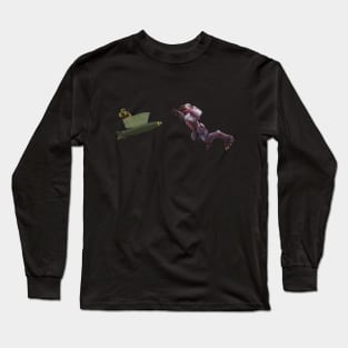 Doom Slayer In Rocket-Tub VS Hell Knight Long Sleeve T-Shirt